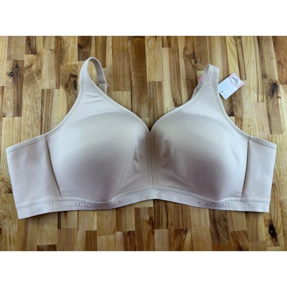 CACIQUE Lightly Lined No Wire Bra Full Coverage 54C Nude 1111228 NWT - Picture 2 of 8